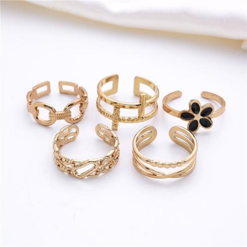 Rhinestone Stainless Steel Finger Ring, 304 Stainless Steel, Vacuum Ion Plating, Adjustable & different styles for choice & for woman & with rhinestone, more colors for choice, inner diameter:17~20mm, Sold By PC