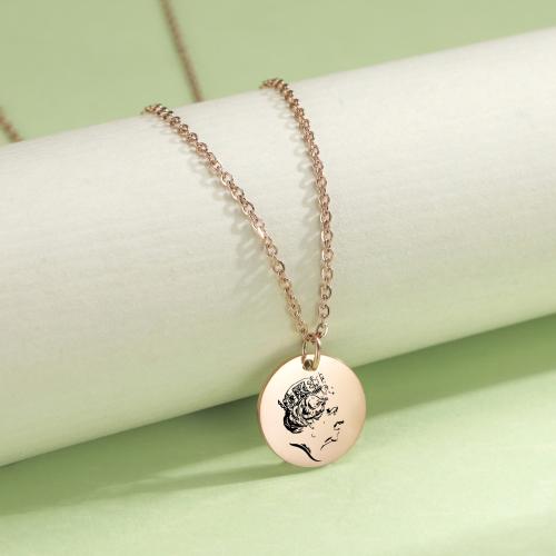Stainless Steel Jewelry Necklace 304 Stainless Steel Round Vacuum Ion Plating Unisex Sold By PC