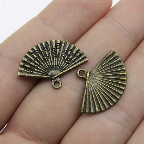 Tibetan Style Pendants, Fan, plated, DIY, more colors for choice, 17x24mm, Sold By PC