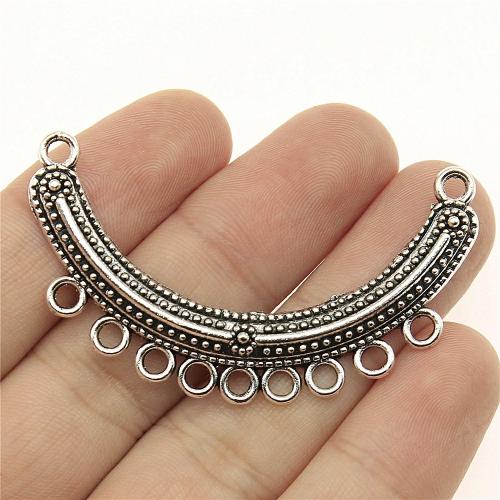 Tibetan Style Connector Bar, antique silver color plated, multihole & DIY & 1/1 loop, 55x35mm, Sold By PC