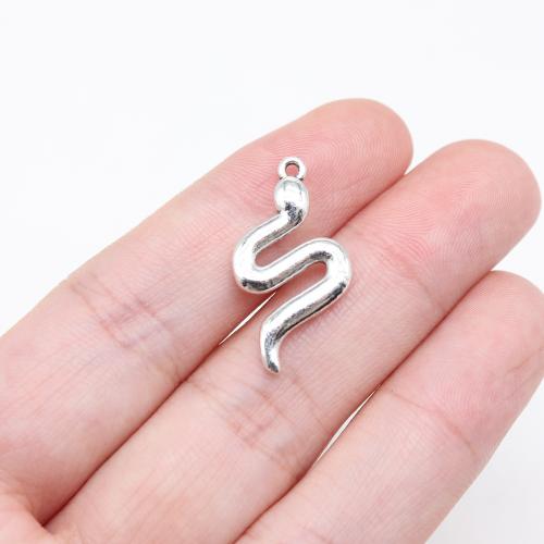 Tibetan Style Animal Pendants, Snake, antique silver color plated, DIY, 24x13mm, Sold By PC