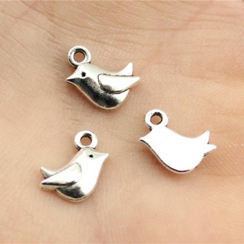 Tibetan Style Animal Pendants, Bird, plated, DIY, more colors for choice, 11x8mm, Sold By PC