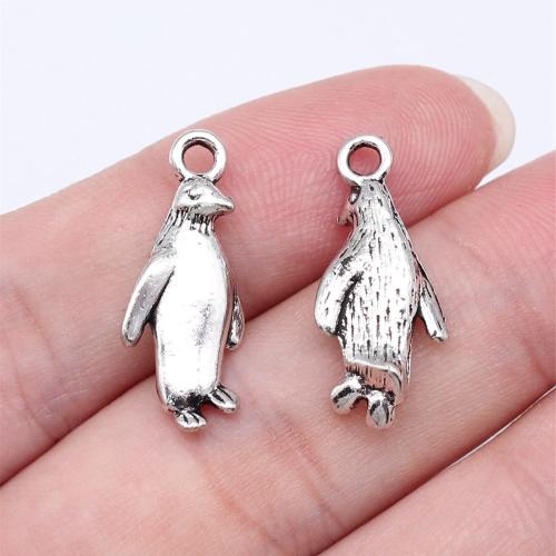 Cink Alloy životinja Privjesci, Pingvin, starinski srebrne boje pozlaćen, možete DIY, Prodano By PC