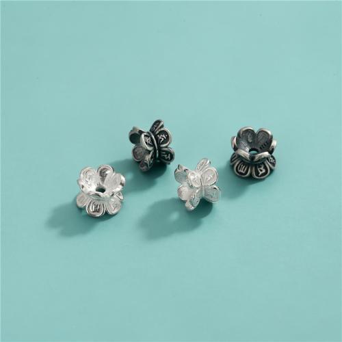 925 Sterling Silver Bead Cap, DIY, more colors for choice, 9x6.20mm, Hole:Approx 1.8mm, Sold By PC