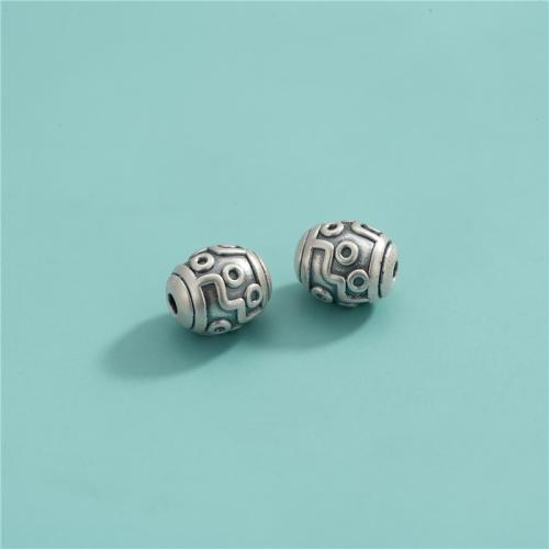 Spacer Beads Jewelry, 925 Sterling Silver, barrel, DIY, 10x11.80mm, Hole:Approx 1.9mm, Sold By PC