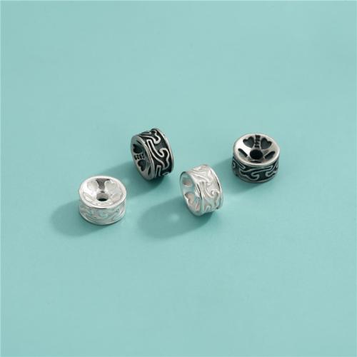 Spacer Χάντρες Κοσμήματα, 925 ασημένιο ασήμι, Rondelle, DIY, περισσότερα χρώματα για την επιλογή, 7.50x4mm, Τρύπα:Περίπου 1.9mm, Sold Με PC