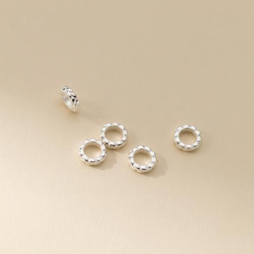 Spacer Χάντρες Κοσμήματα, 925 ασημένιο ασήμι, DIY, 6x1.80mm, Τρύπα:Περίπου 3.7mm, Sold Με PC