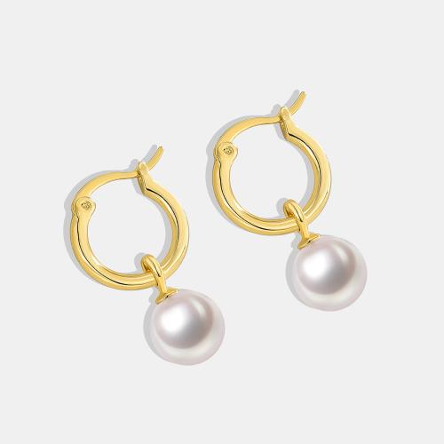 Brass Leverback Earring, with Plastic Pearl, fashion jewelry & for woman, more colors for choice, 13x24mm, Sold By Pair