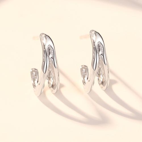 925 Sterling Silver Stud Earrings, fashion jewelry & for woman, more colors for choice, 12mm, Sold By Pair