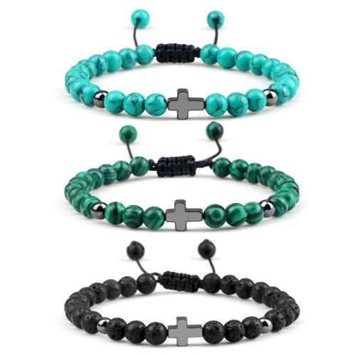 Gemstone Bracelets, with Wax Cord & Hematite, handmade, fashion jewelry & different materials for choice & for man, Length:Approx 17-27 cm, Sold By PC