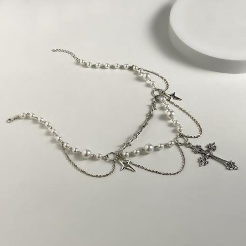 Zinklegierung Schmuck Halskette, mit Türkis & Kristall & Kunststoff Perlen & Acryl, plattiert, Modeschmuck & verschiedene Stile für Wahl & für Frau, verkauft von PC