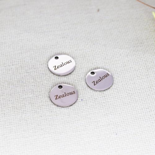 Stainless Steel Pendants, 304 Stainless Steel, Round, DIY, original color, 10mm, Sold By PC