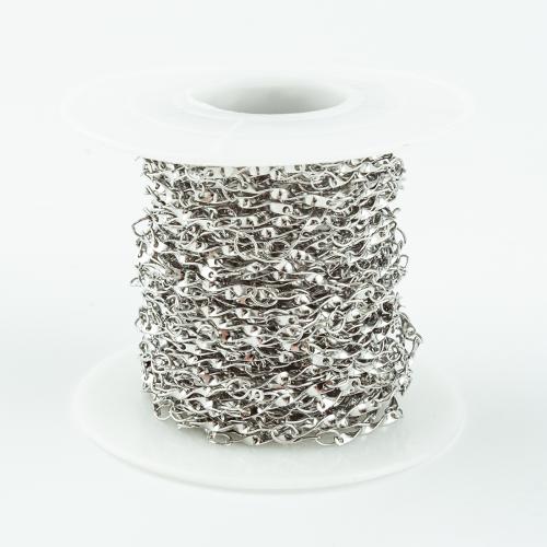 Nehrđajući čelik nakit lanac, 304 nehrđajućeg čelika, možete DIY, više boja za izbor, 10m/spool, Prodano By spool