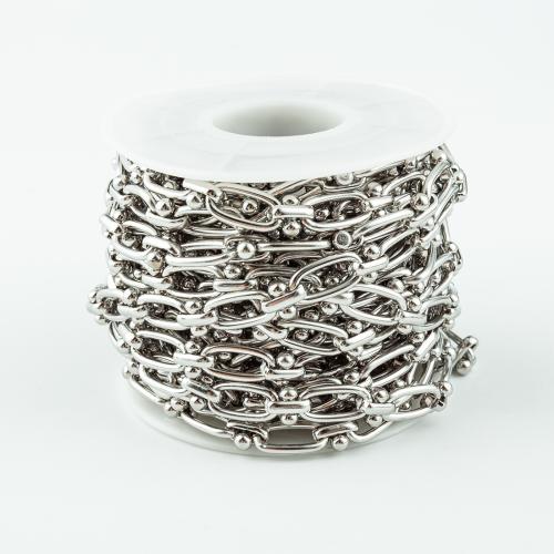 Nehrđajući čelik nakit lanac, 304 nehrđajućeg čelika, možete DIY, izvorna boja, 5m/spool, Prodano By spool