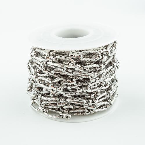 Acier inoxydable chaîne de bijoux, Acier inoxydable 304, DIY, couleur originale, 5m/bobine, Vendu par bobine