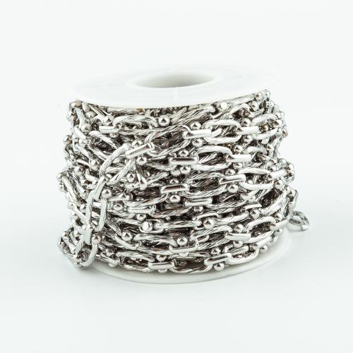 Nehrđajući čelik nakit lanac, 304 nehrđajućeg čelika, možete DIY, izvorna boja, 5m/spool, Prodano By spool