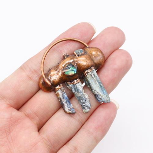 Gemstone Pendants Jewelry, Tibetan Style, with Natural Stone, antique copper color plated, DIY & different materials for choice, more colors for choice, nickel, lead & cadmium free, about:40x45-45x48mm, Sold By PC