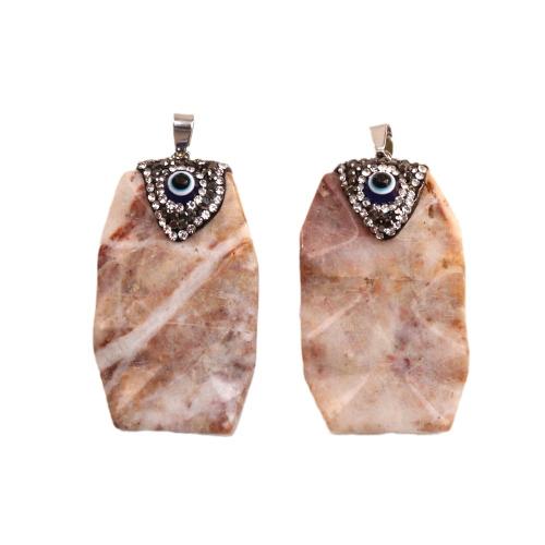 Agate Jewelry Pendants, Crazy Agate, with Brass, silver color plated, DIY & enamel & with rhinestone, 27x59mm, Sold By PC
