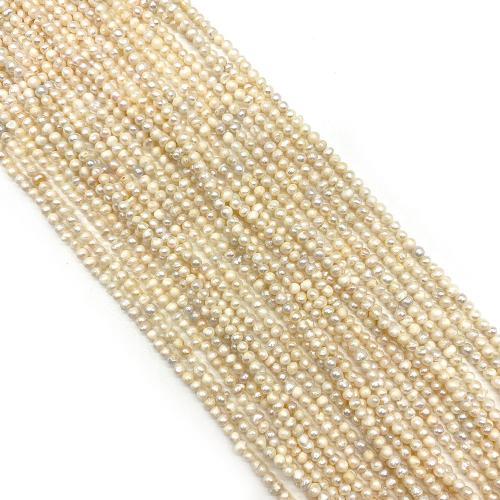 Krumpir Kulturan Slatkovodni Pearl perle, možete DIY, bijel, about:3-4mm, Prodano Per Približno 38 cm Strand