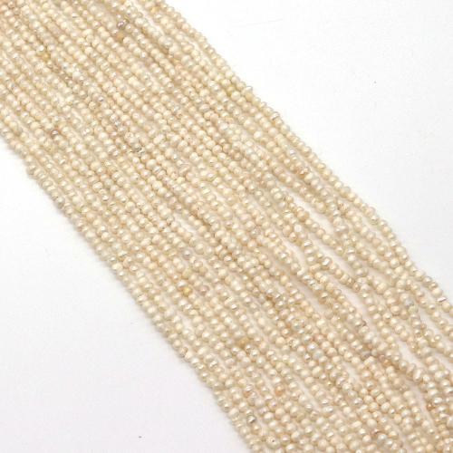 Krumpir Kulturan Slatkovodni Pearl perle, možete DIY, bijel, about:1.8-2mm, Prodano Per Približno 38 cm Strand