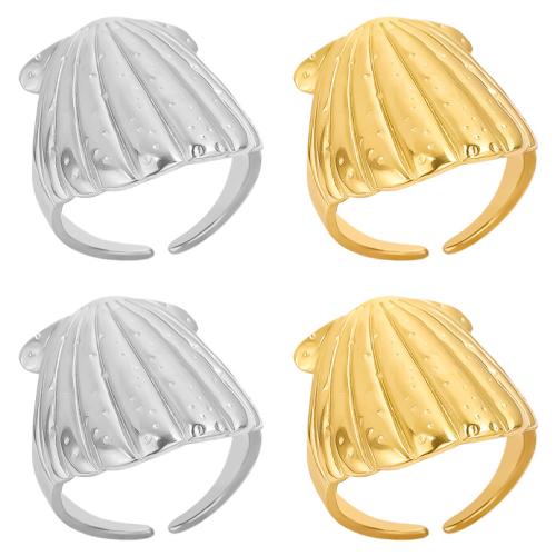Stainless Steel Finger Ring, 304 Stainless Steel, Shell, plated, Adjustable & for woman, more colors for choice, Sold By PC