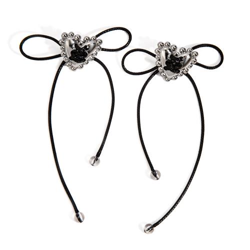 Stainless Steel Drop Earring 304 Stainless Steel with Wax Cord silver color plated fashion jewelry black Sold By Pair