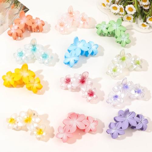 Hair Claw Clips, Plastic, Flower, handmade, gradient color & for woman, more colors for choice, Sold By PC