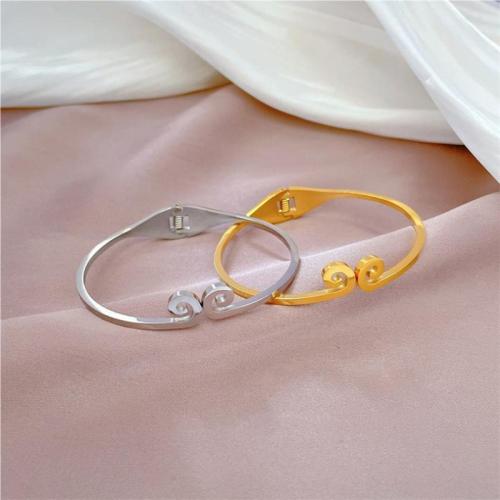 Titanium Steel Bracelet & Bangle plated fashion jewelry & Unisex Inner about 5.7cm. Sold By PC