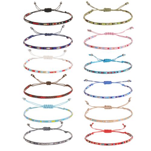 Seedbead bracelet, avec corde de cire, fait à la main, bijoux de mode & pour femme, plus de couleurs à choisir, Vendu par PC