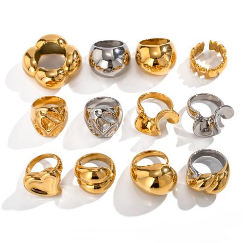 Edelstahl Ringe, 304 Edelstahl, plattiert, verschiedene Größen vorhanden & verschiedene Stile für Wahl & für Frau, verkauft von PC