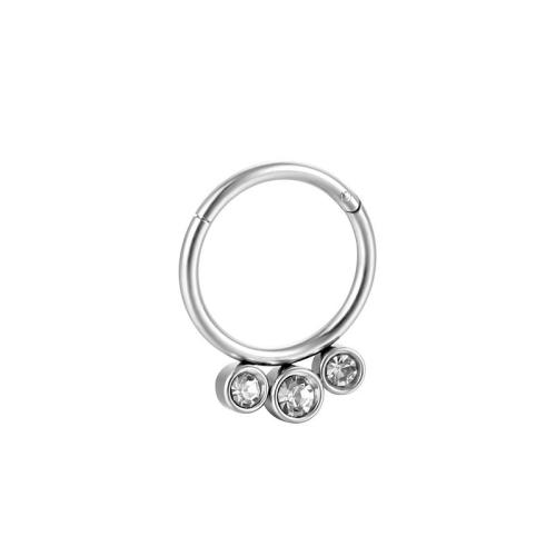 Nerezová ocel Nose Piercing šperky, Nerezová ocel 316, unisex & micro vydláždit kubické zirkony, Původní barva, 1.20x10mm, Prodáno By PC