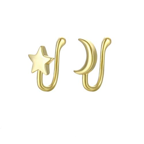 Brass Μύτη Piercing Κοσμήματα, Ορείχαλκος, επιχρυσωμένο, για άνδρες και γυναίκες & διαφορετικά στυλ για την επιλογή, χρυσαφένιος, Wire diameter between 1.0 and 1.2, Sold Με PC