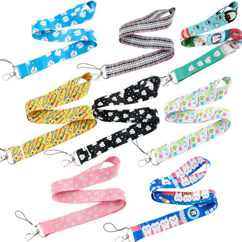 Mobile Phone Lanyard Polyester with Wax Cord & Zinc Alloy multifunctional Sold By PC