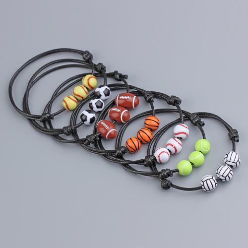 Bracelets Acrylique, avec cordon en cuir, unisexe & styles différents pour le choix, plus de couleurs à choisir, Vendu par PC