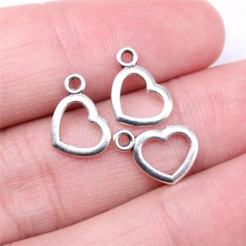 Tibetan Style Heart Pendants, antique silver color plated, DIY, 13x9mm, Sold By PC