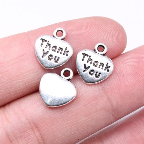 Tibetan Style Heart Pendants, antique silver color plated, DIY, 13x11mm, Sold By PC