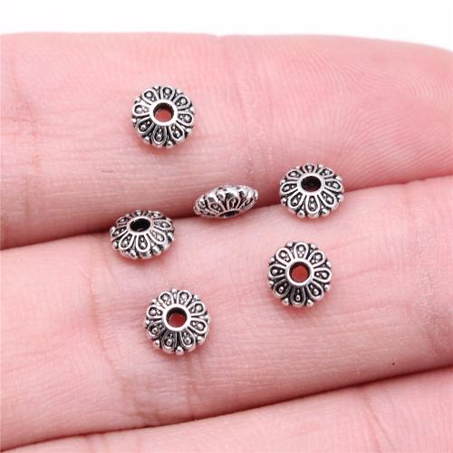 Tibetan Style Jewelry Beads, antique silver color plated, DIY, 6x6x2mm, Sold By PC