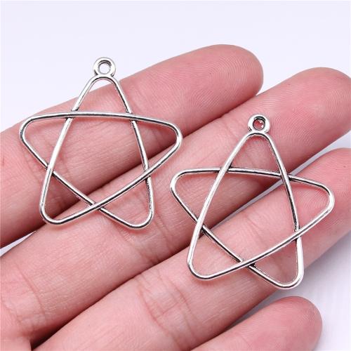Tibetan Style Star Pendant, antique silver color plated, DIY, 34x30mm, Sold By PC