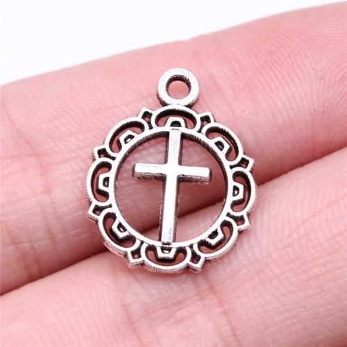 Tibetan Style Cross Pendants, antique silver color plated, DIY, 19x16mm, Sold By PC