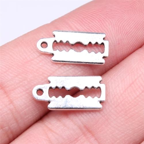 Tibetan Style Pendants, Razor Blade, antique silver color plated, DIY, 16x7mm, Sold By PC