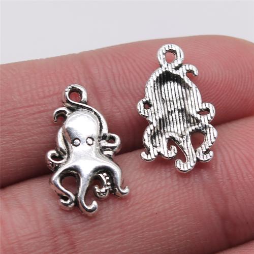 Tibetan Style Animal Pendants, Octopus, antique silver color plated, DIY, 10x18mm, Sold By PC