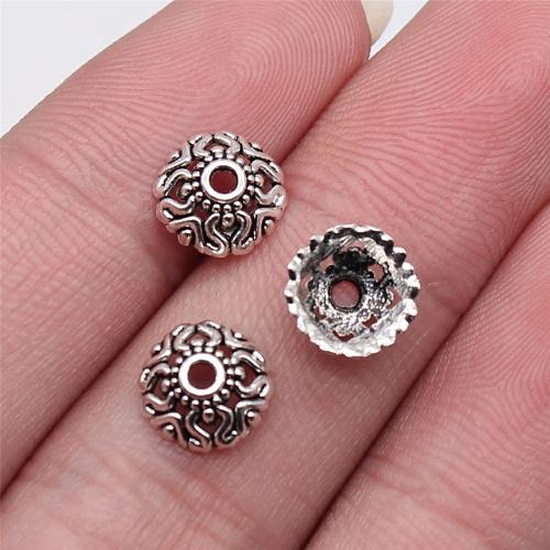 Tibetan Style Bead Cap, antique silver color plated, DIY, 9x9mm, Sold By PC