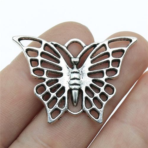 Tibetan Style Animal Pendants, Butterfly, antique silver color plated, DIY & hollow, 38x27mm, Sold By PC