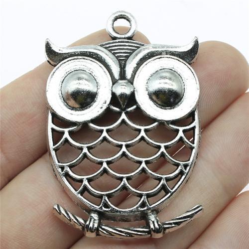 Tibetan Style Animal Pendants, Owl, plated, DIY, more colors for choice, 51x35mm, Sold By PC