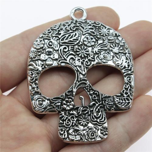 Zinc Alloy Skull Pendants plated DIY Sold By PC