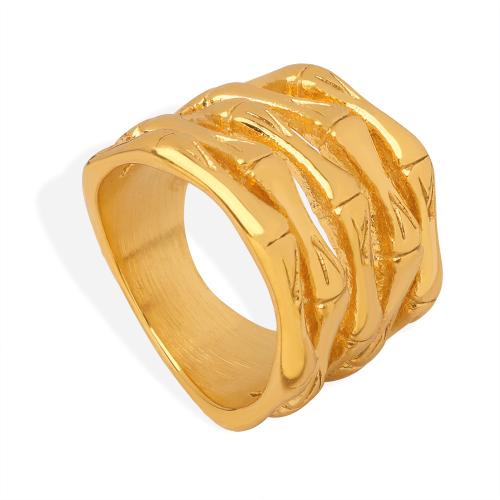 Titanium Čelik Finger Ring, s Školjka & Plastična Pearl, pozlaćen, bez spolne razlike & različite veličine za izbor & različitih stilova za izbor & micro utrti kubni cirkonij, Veličina:6-9, Prodano By PC