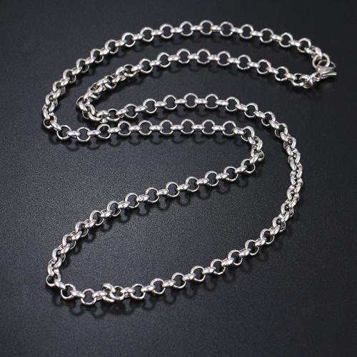 Stainless Steel Chain halskæde, 304 rustfrit stål, Unisex & forskellig størrelse for valg, oprindelige farve, Solgt af PC