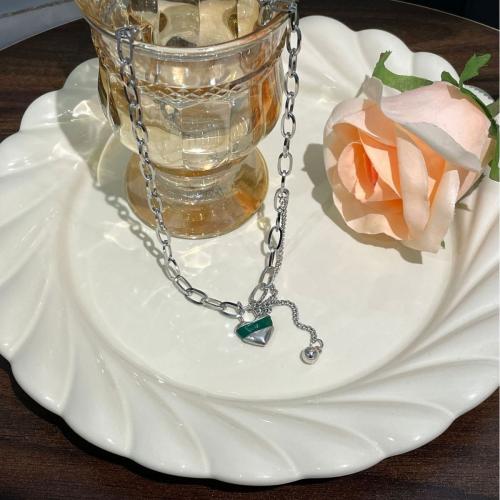 Collier de bijoux en alliage de zinc, avec Acier titane, avec 5.8cm chaînes de rallonge, bijoux de mode & pour femme, couleur originale, Longueur:Environ 40 cm, Vendu par PC