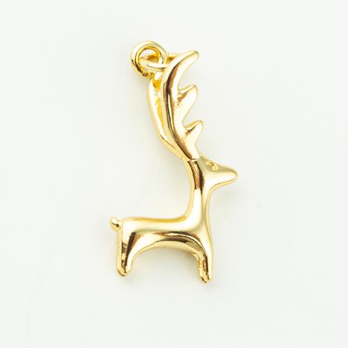 Brass Jewelry Pendants, Deer, fashion jewelry & for woman, golden, 27x12mm, Hole:Approx 3mm, 50PCs/Lot, Sold By Lot