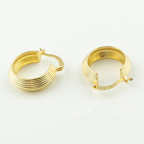 Laiton Leverback boucle d'oreille, bijoux de mode & pour femme, doré, 25x22mm, 50pairescouple/lot, Vendu par lot